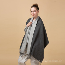 2017 mode féminine haut vente multi-fonctionnelle hiver tricot écharpe en laine gris pur